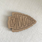 Load image into Gallery viewer, KC Arrowhead Laser Engraved Wood Magnet (MP)
