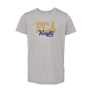 FCA Knights Script Bella Canvas Triblend YOUTH Tee in Athletic Gray Triblend