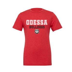 Odessa Bulldogs Bella Canvas Unisex Triblend Tee in Red