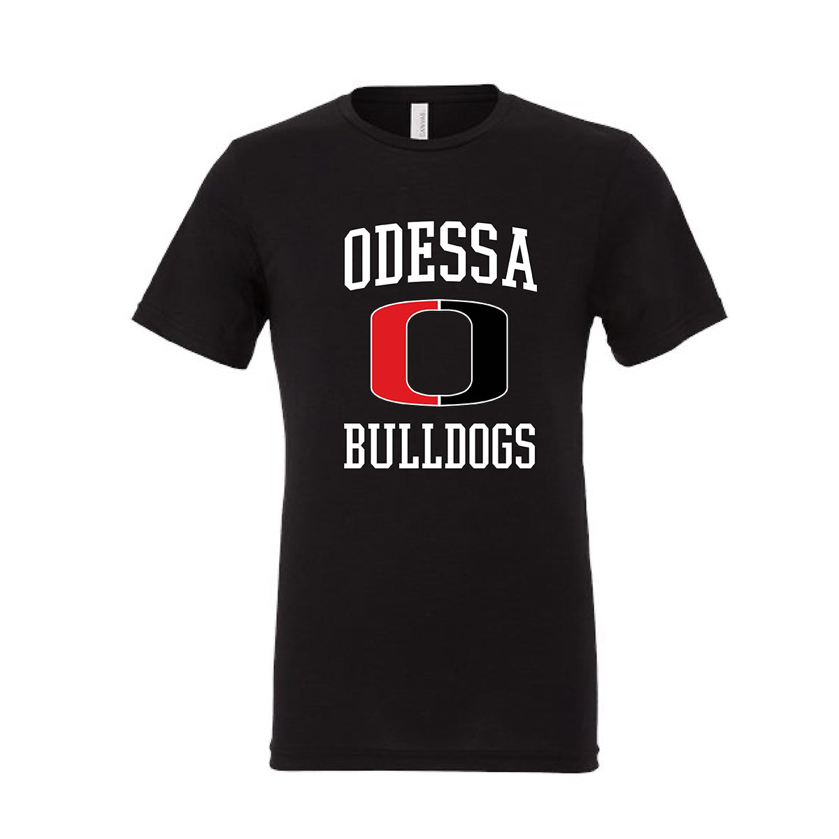 Odessa "O" Bulldogs Bella Canvas Unisex Triblend Tee in Black