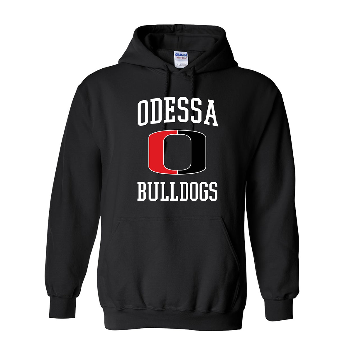 Odessa "O" Bulldogs Gildan Heavy Blend Hooded Sweatshirt in Black