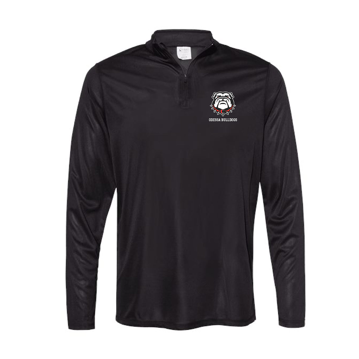 Odessa Bulldogs Embroidered Augusta Performance Quarter-Zip Pullover in Black