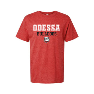 Odessa Bulldogs Unisex M&O Soft Touch Tee in Red